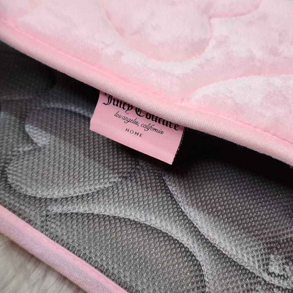 Juicy Couture Pink Heart Memory foam Bath Rug New